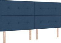 vidaXL LED Boxspringbed met Hoofdeinde, Blauw, 200 x 200 cm, Stof