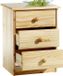 IDIMEX Table de chevet RONDO avec 3 tiroirs, pin naturel