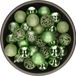 Merkloos / Sans marque Kerstballen - 37x stuks - groen - 6 cm - kunststof