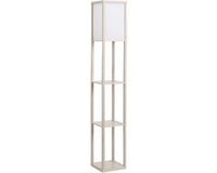 Homcom Staande lamp met planken Eiken/Wit MDF E27