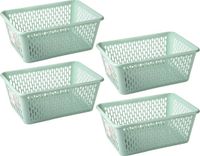 Plasticforte opbergmand/kastmandje - 4x - 13 liter - mintgroen - kunststof - 26 x 37 x 14 cm