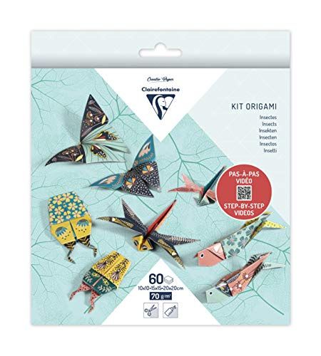Clairefontaine Origami-papier - 10x10cm, 15x15cm, 20x20cm - Insecten