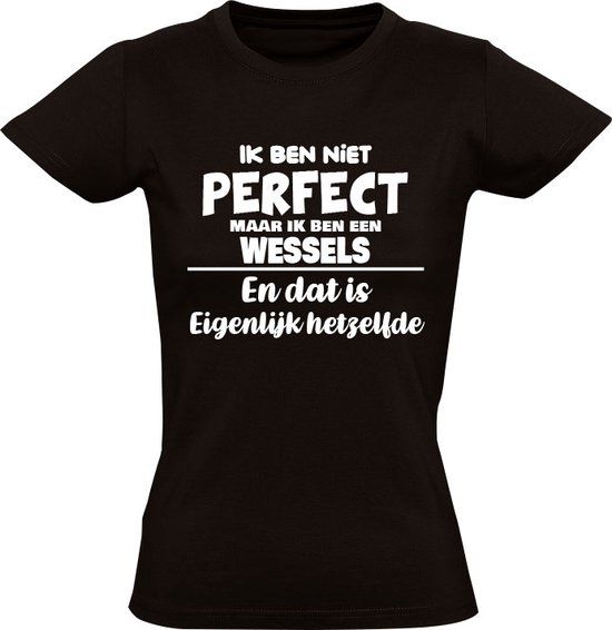 Sol's Ik ben niet perfect maar ik ben een Wessels Dames T-shirt 3XL Zwart
