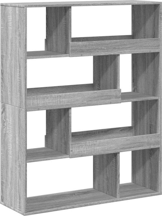 vidaXL Boekenkast 100x33x125,5 cm Grijs Sonoma Eikenhout