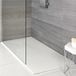 Rockwell Receveur de douche à effet texturé - Blanc - 100 x 80 cm - Résine - Design plat