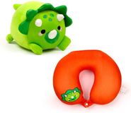 Puckator Swapseazzz Adorasaurs Dinosaurus Nekkussen - 2-in-1 Pluche Reiskussen - Kinder Knuffel - Reisaccessoire - Groen