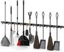 Volcan Porte-balai - Système de suspension pour balai Outils de jardin - 9 supports 10 crochets - Adhésif 3M - Porte-outils - Inox Noir