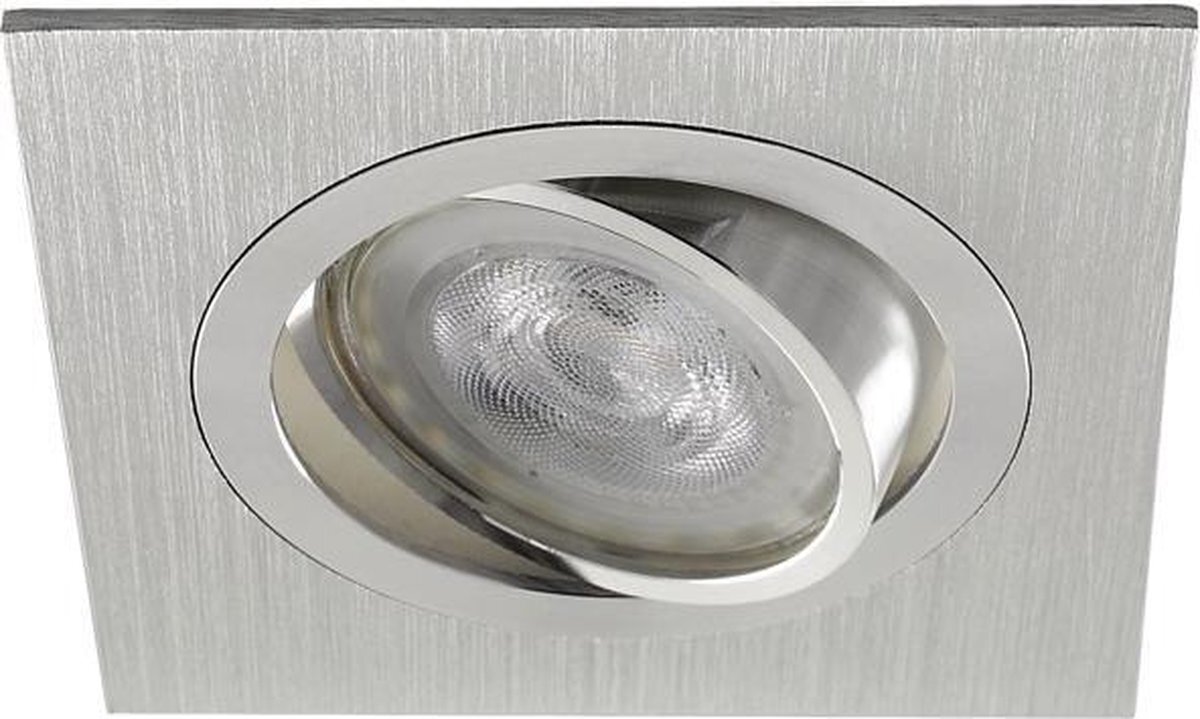 Philips LED inbouwspot Skott -Vierkant Chrome -Warm Wit -Niet Dimbaar -2.7W -Philips LED