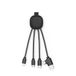 Xoopar Ine Smart NFC-functie, zwart, van gerecycled leer, multi-USB-kabel, 4-in-1, universele oplader, ontworpen met milieuvriendelijke materialen