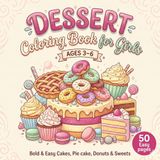 Dessert Coloring Book for Girls Ages 3–6: Bold & Easy Cakes, Pie, Donuts & Sweet Treats