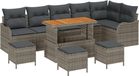 vidaXL Banc de jardin 10 pièces Gris