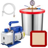 VEVOR Vacuümpomp 3CFM, 12 l onderdrukpomp, vacuümapparaat, pomp, 1/4 pk, vacuümpomp, onderdrukpomp met 1720 omw/min rotatiesnelheid voor huishoudelijke airconditioning, voertuigonderhoud, 45 x 39 x 33