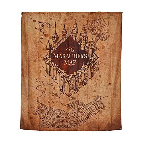 Elbenwald Harry Potter Douchegordijn Muur Banner Kaart van de Rumdriver Frontprint 180 x 200 cm Polyester Beige