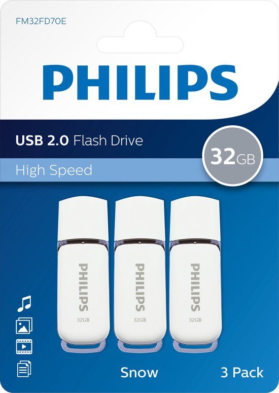 Philips FM32FD70E USB Flash Drive 32GB - Snow Edition - Grijs - 4 stuks