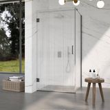 FortiFura Galeria Douchecabine - 120x80x200cm - Helder Geribbeld Glas - Geborsteld Gunmetal