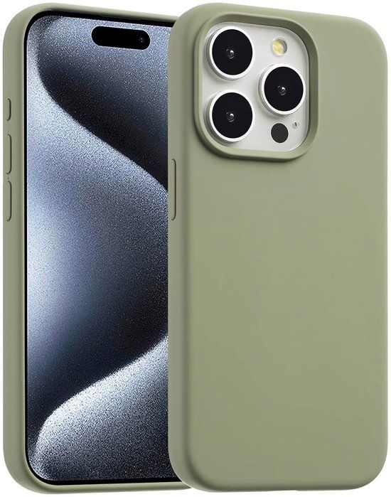Accezz Liquid Silicone Backcover met MagSafe voor de Apple iPhone 15 Pro - Cooper Green