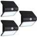Lampe murale d'extérieur solaire à 3 LED avec détecteur de mouvement, lampe de jardin, H 11,8 cm