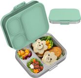 Unyqoos® Roestvrijstalen lunchbox met drie vakken en siliconen deksel voor kinderen en volwassenen