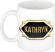 Bellatio Decorations Kathryn naam cadeau mok / beker met gouden embleem - kado verjaardag/ moeder/ pensioen/ geslaagd/ bedankt