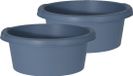 Excellent Houseware Bassin de lavage - Set de 2 pièces - Bleu - Rond - Plastique - 32 cm - 6 Litres