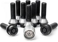 H&R Wielboutenset konisch met beweegbare ring M14x1.25 - Lengte 43mm - Zwart - 10 stuks (bv. BMW) - incl. wielsloten