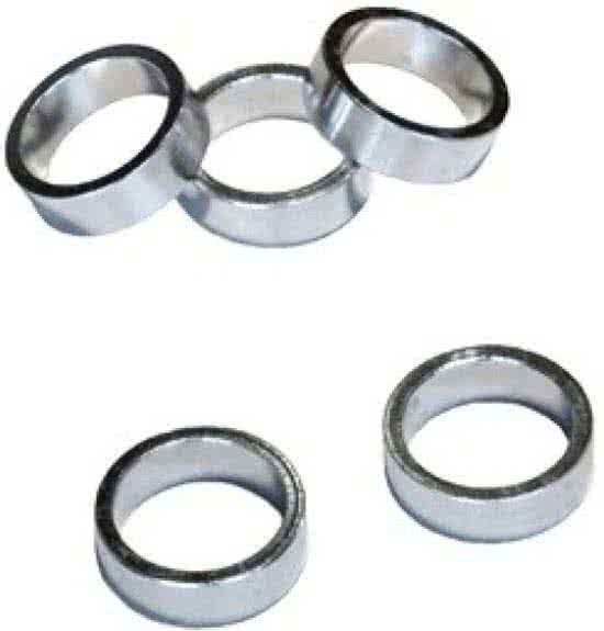 Vwp Balhoofdring 1 inch 10mm aluminium zilver 5 stuks
