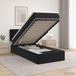 Prolenta Maison Exclusive Lit Ottoman exclusif avec matelas et tête de lit noire, dimensions 90 x 200 cm, revêtement en velours