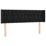 VidaXL Hoofdeinde met oren, zwart, 163 x 16 x 78/88 cm, fluweel