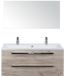 BES LED Seville Badmeubelset 120 cm - 2 Laden Craft Oak - Wastafel Djazz Enkel 2 Kraangaten met Spiegel