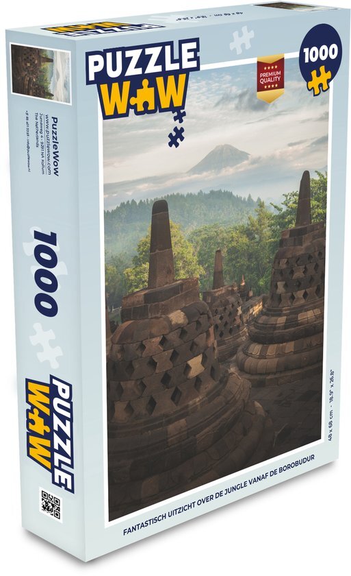 MuchoWow Puzzel Fantastisch uitzicht over de jungle vanaf de Borobudur - Legpuzzel - Puzzel 1000 stukjes volwassenen