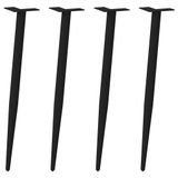 VidaXL Console tafelpoten conische vorm 4 st 72-73 cm staal zwart