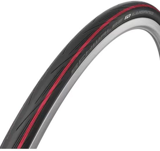 Schwalbe Lugano 2 K-Guard Buitenband 28 x 1.00 / 25-622 - zwart met rode strepen