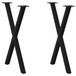 VidaXL Pieds de table 2 pièces forme X 50x(72-73) cm Acier Noir