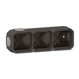 Opbouwdoos Legrand Opbouwdoos – 3 posities – horizontaal of verticaal – antraciet – Legrand plexo 069603l