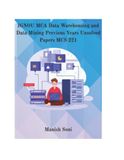 IGNOU MCA Data Warehousing and Data Mining Previous Years Unsolved Papers MCS 221 Paperback