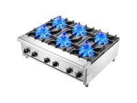 amazon VEVOR Cuisinière à Gaz Commerciale avec 6 Brûleurs, Plaque de Cuisson de Comptoir au Propane et au Gaz Naturel, 42 kW, en Acier Inoxydable