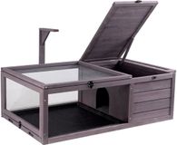 VEVOR Tortue Maison Tortue Terrarium Bois 96,5x61x33cm, Gris