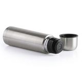 Merkloos Thermosfles - 500 ml - Zilverkleurig - RVS - Schroefdop als beker