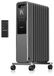 Brandson radiateur à huile, 2000 W, avec 9 ailettes, chauffage électrique avec 3 niveaux de chaleur, thermostat de 5 à 35 °C, minuterie de 24 heures, télécommande, mode ECO, protection contre le gel, 4 roues, couleur : gris frais