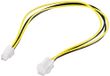 PremiumCord kn-17 interne netsnoer; 4-polige P4 power verlengkabel 0,37 m