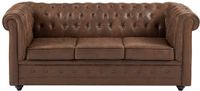 Vente-unique Driezitsslaapbank van microvezel met verouderd leereffect CHESTERFIELD