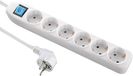 Electraline 62013 Stekkerdoos 6 Voudig met Schakelaar, Kabel 1.5 M