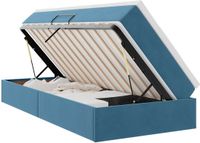 vidaXL Opbergbed met matras, donkerblauw, 90 x 200 cm, fluweel