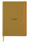 RHODIA 117476C - Soepel Notitieboek Goud - A5 14,8 x 21 cm - Dot Stippen - 160 pagina's - Clairefontaine Ivoor Papier 90 g/m² - Leeslint, Elastieksluiting - Omslag in Imitatieleer