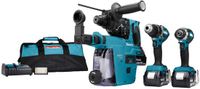 Makita DLX3106TW1 Accu Combiset 3-delig 18V 5.0Ah in Tas
