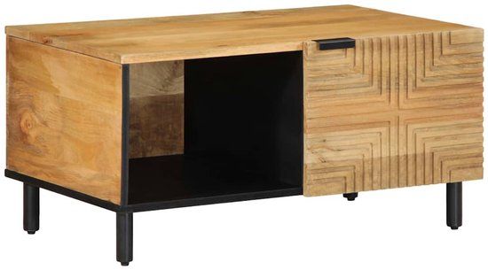 vidaXL Salontafel 80x50x40 cm massief mangohout bruin