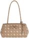 GUESS Carrie Logo Girlfriend Shoulder Satchel Bag Biscotti Logo Taupe