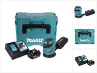 Makita DBO 180 RF1J accu excentrische schuurmachine 18 V 125 mm + 1x accu 3,0 Ah + oplader + Makpac