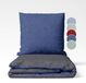 Fijnbiber Ensemble de literie 135x200cm Gris foncé-Bleu foncé