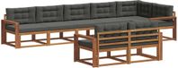 vidaXL Acacia Hout Bank Loungeset 8-Zitter Natuurlijk en Antraciet